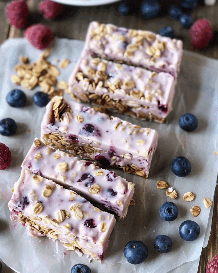 Blueberry Vanilla Greek Yogurt Granola Bars