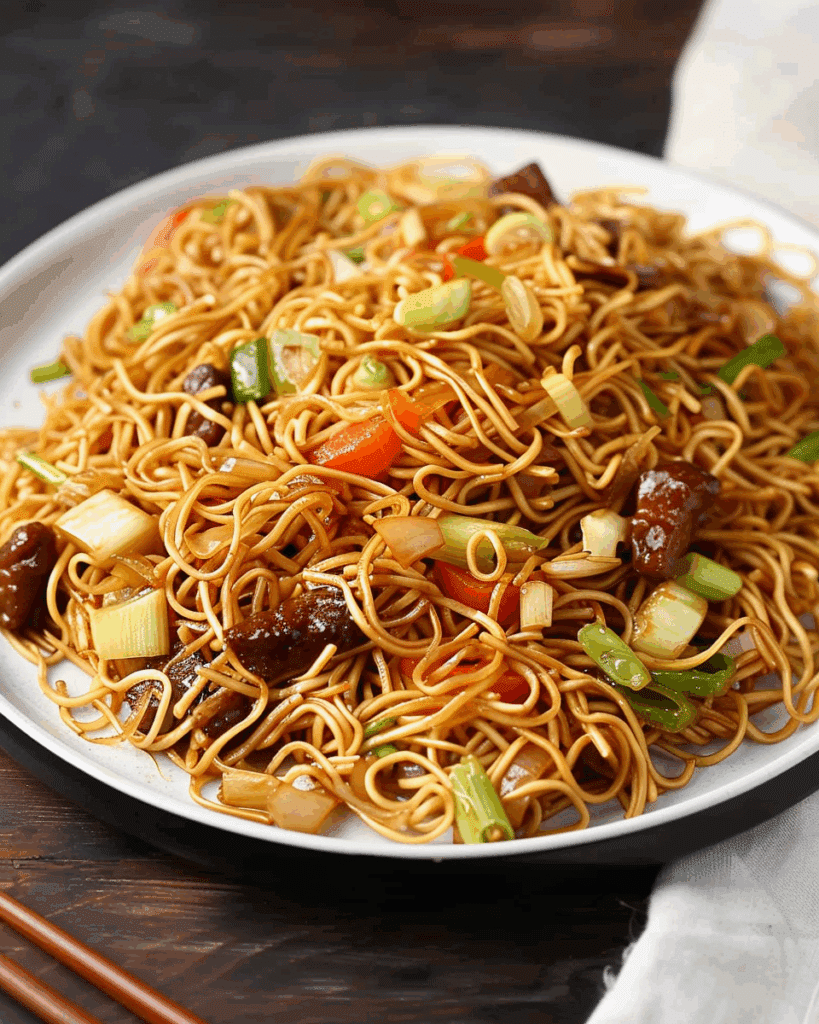 Chewy Chow Mein Noodles Stir Fried