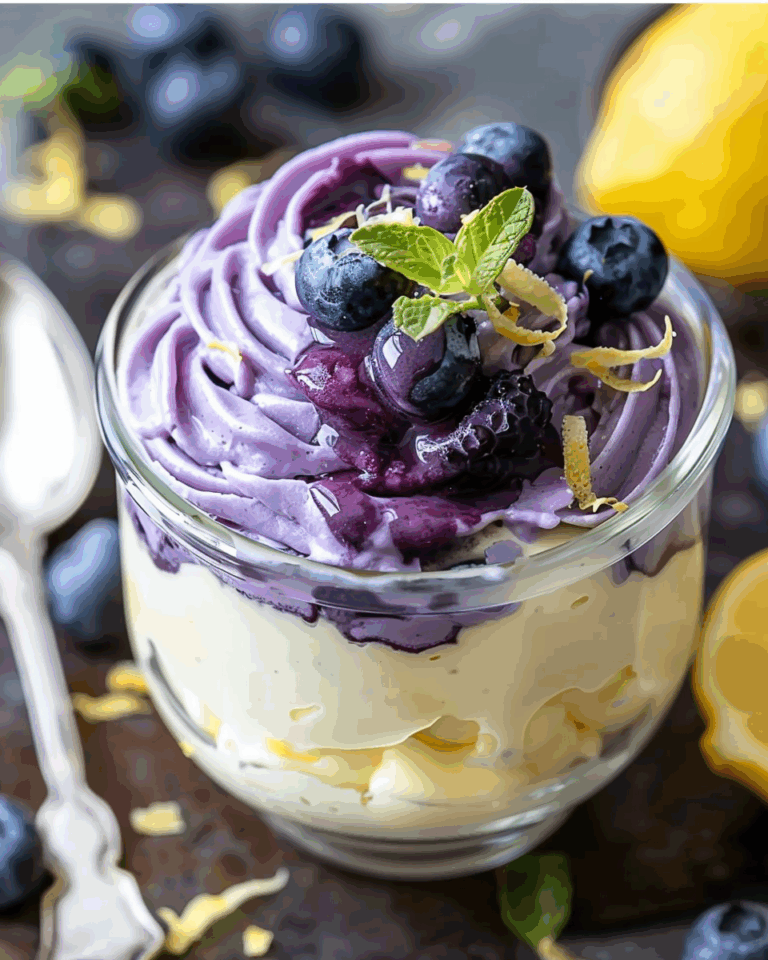 Lemon Blueberry Protein Mousse