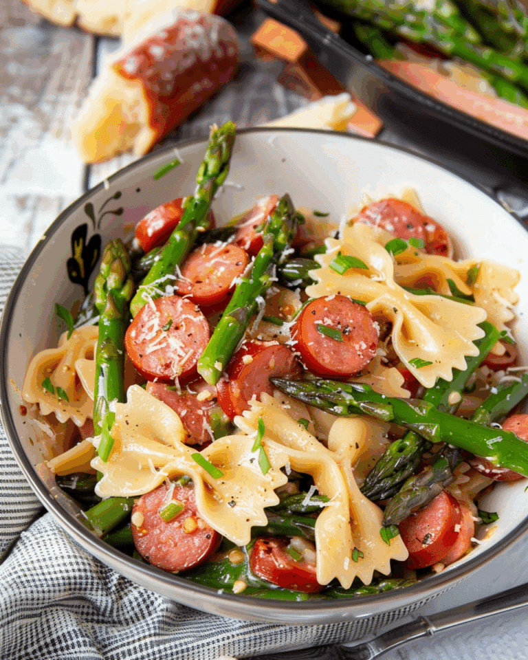 Asparagus Kielbasa Bow Tie Pasta