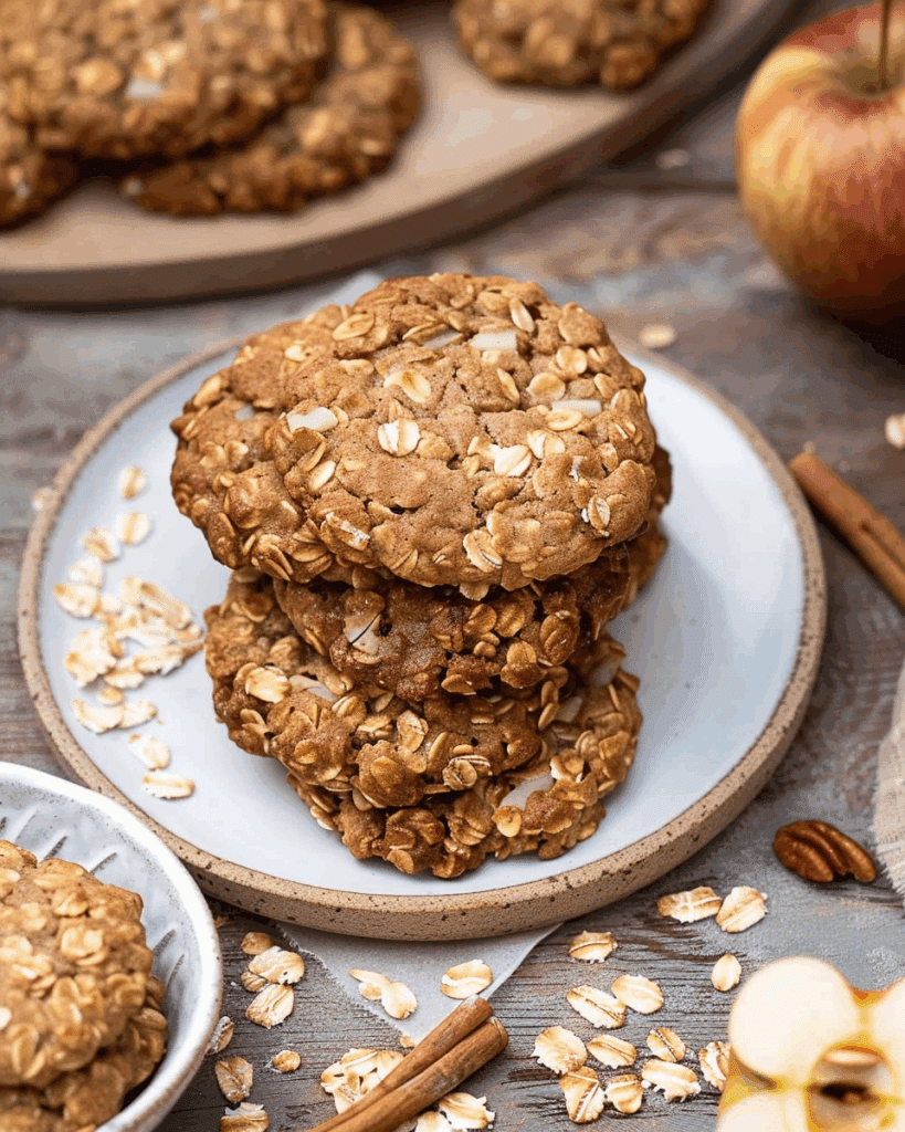 Healthy Apple Pie Oatmeal Breakfast Cookies