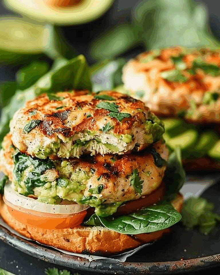 Spinach Avocado Chicken Burgers