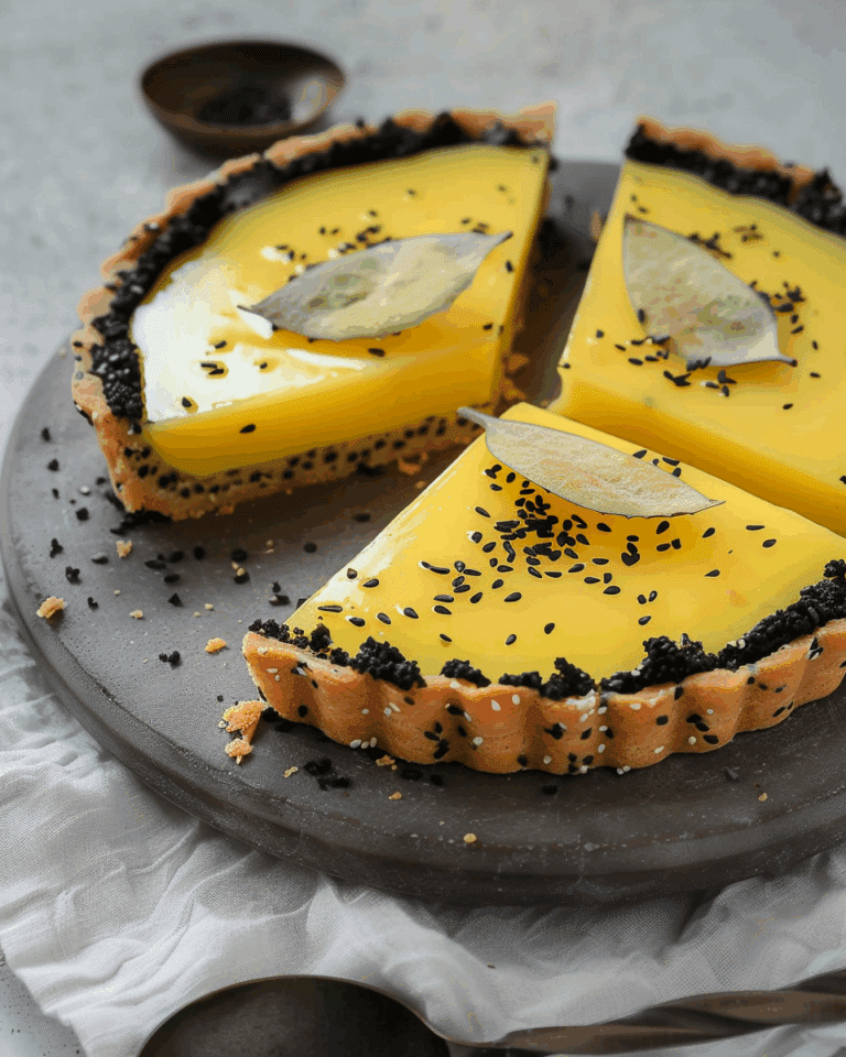 Black Sesame Tart with Yuzu Curd