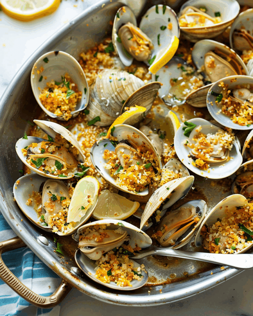 Roasted Clams with Lemony Panko