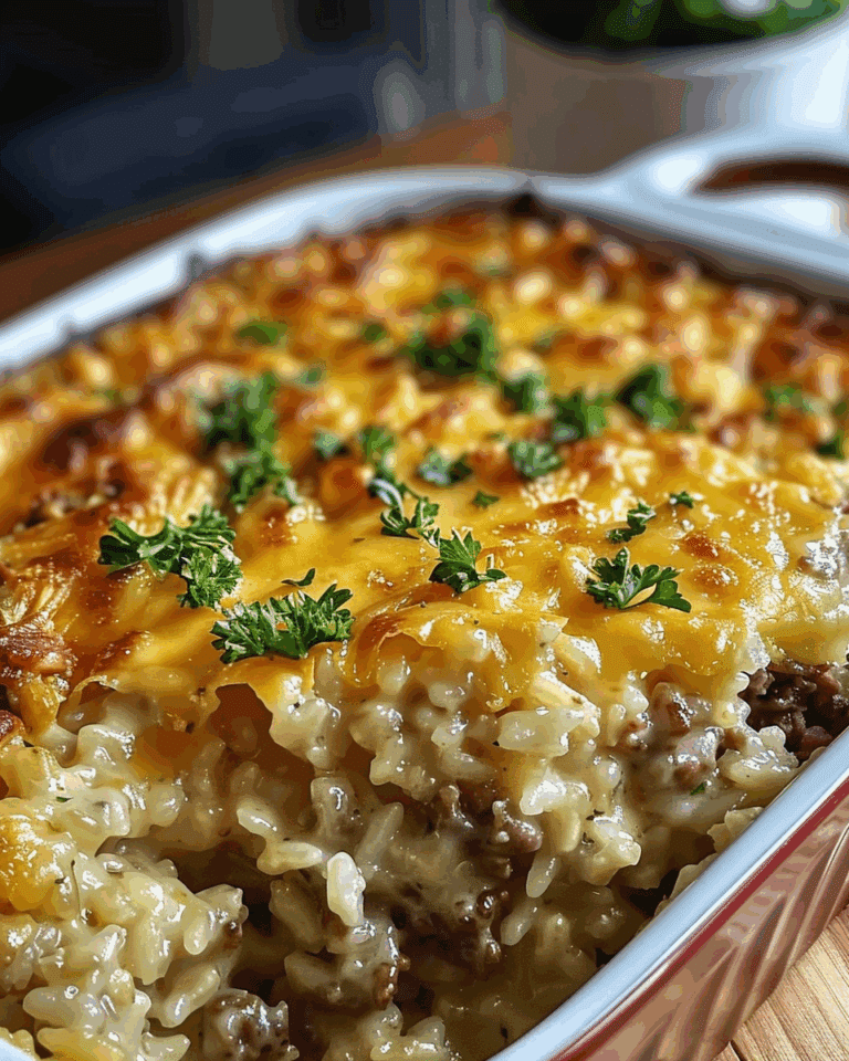 Cheesy Ground Beef Rice Casserole