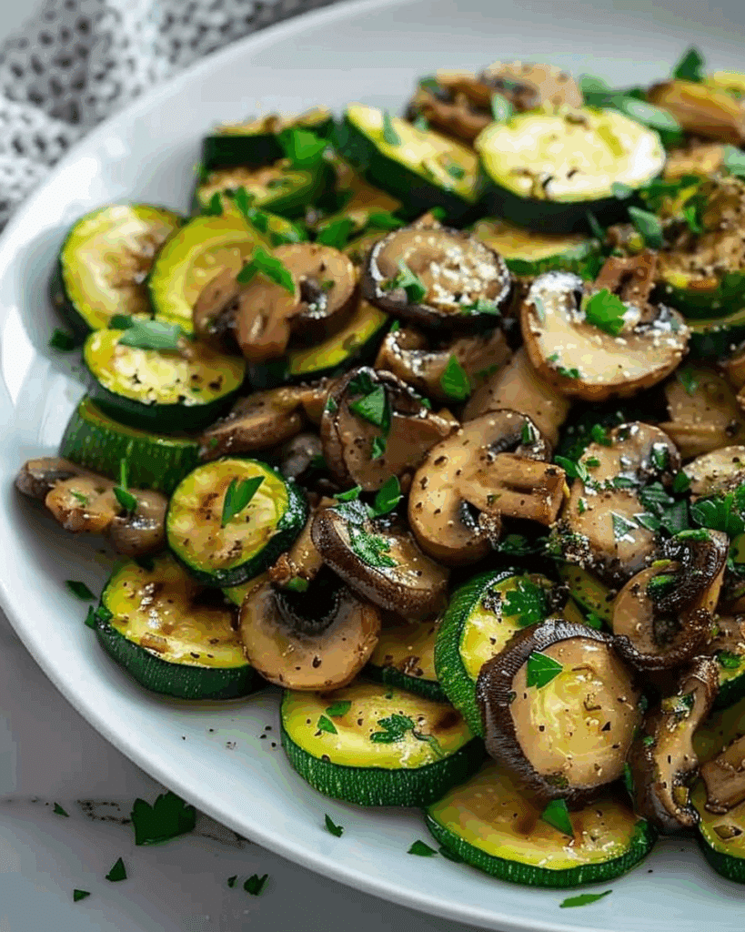 Low-Carb Sautéed Zucchini with Mushroom