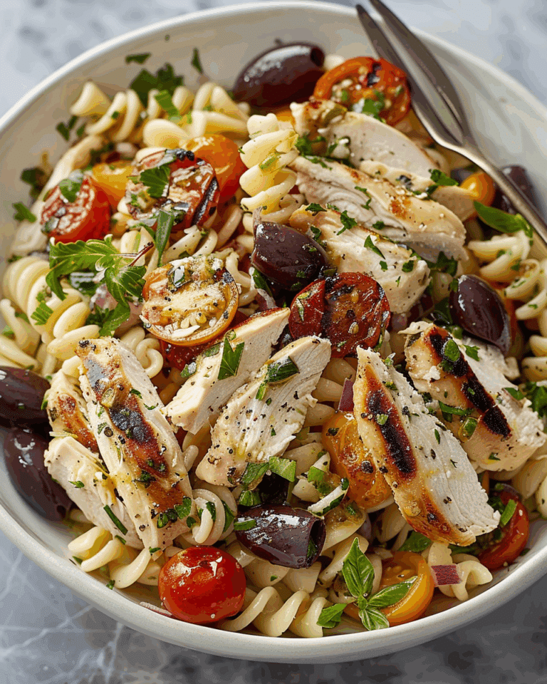 Mediterranean Chicken Pasta Salad