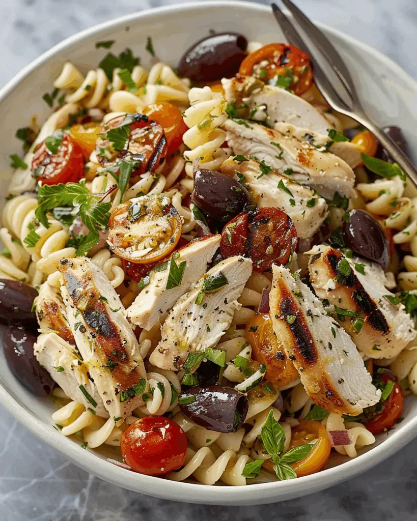 Mediterranean Chicken Pasta Salad