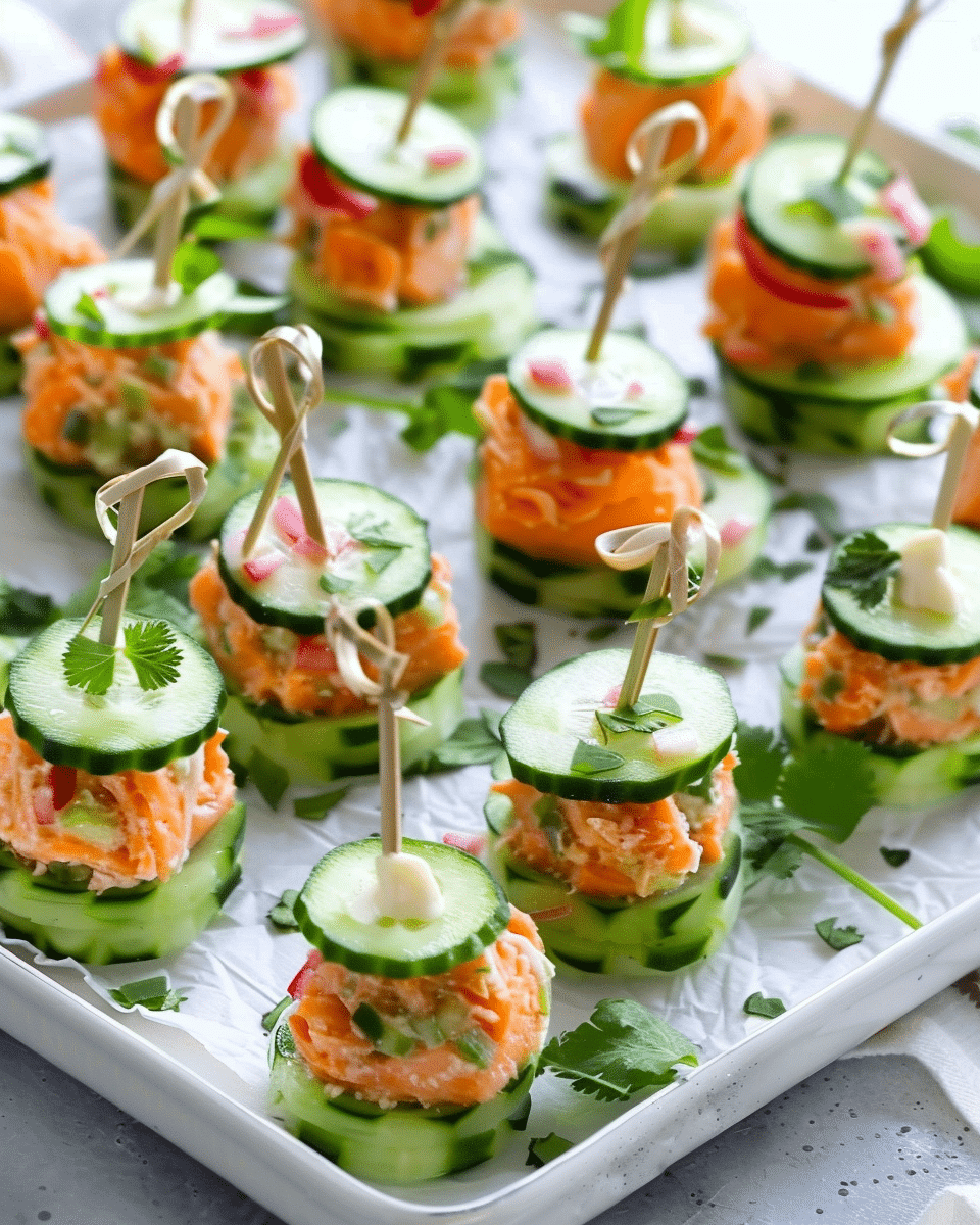 Salmon and Cucumber Bites