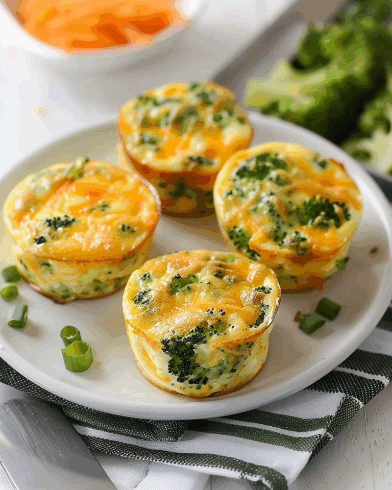 Broccoli Cheddar Baked Egg Bites with Cottage Cheese