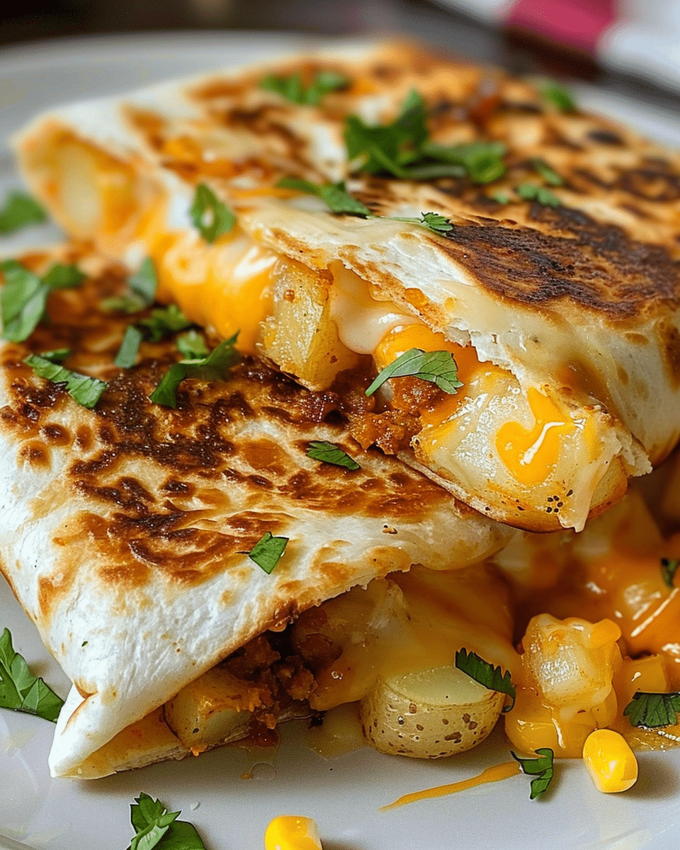 Cheesy Potato Burritos Delight