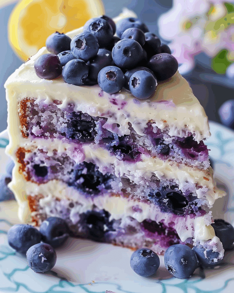 Blueberry Cake with Lemon Cream Cheese Frosting