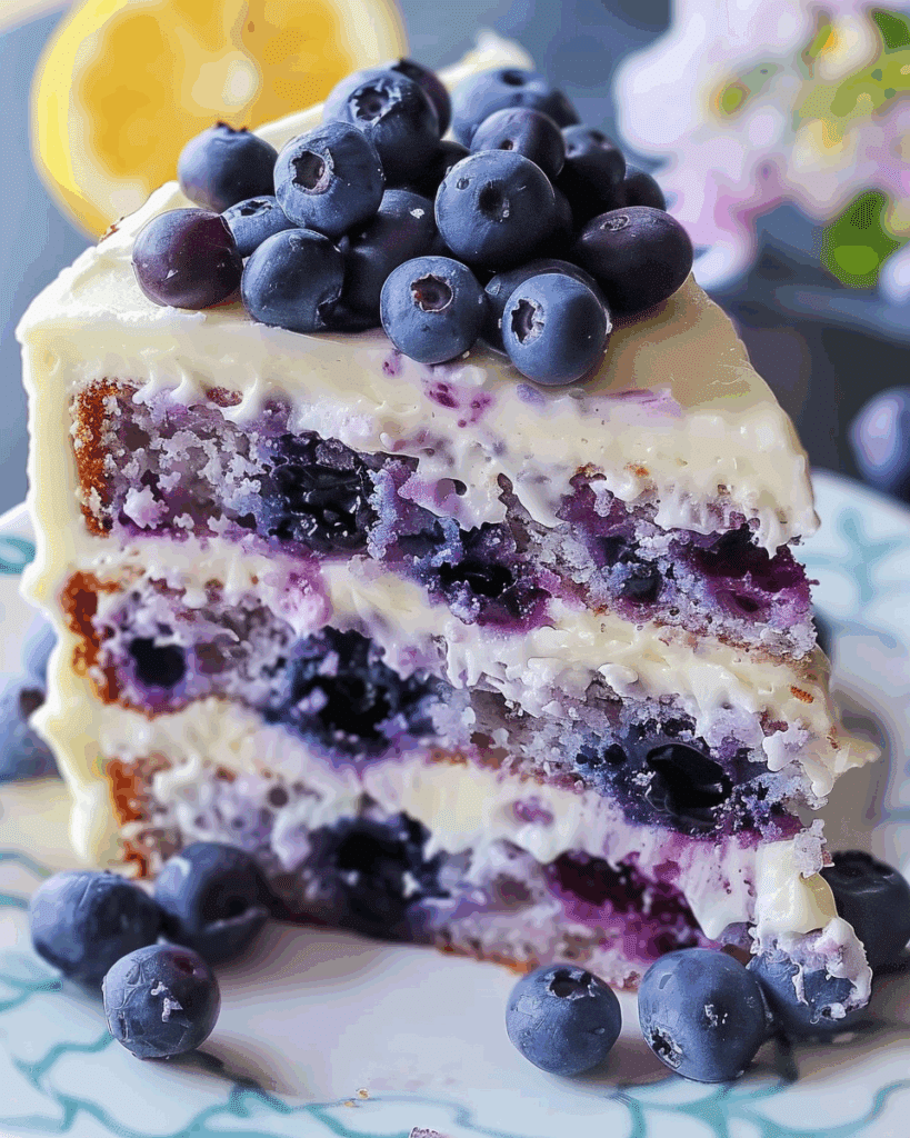 Blueberry Cake with Lemon Cream Cheese Frosting