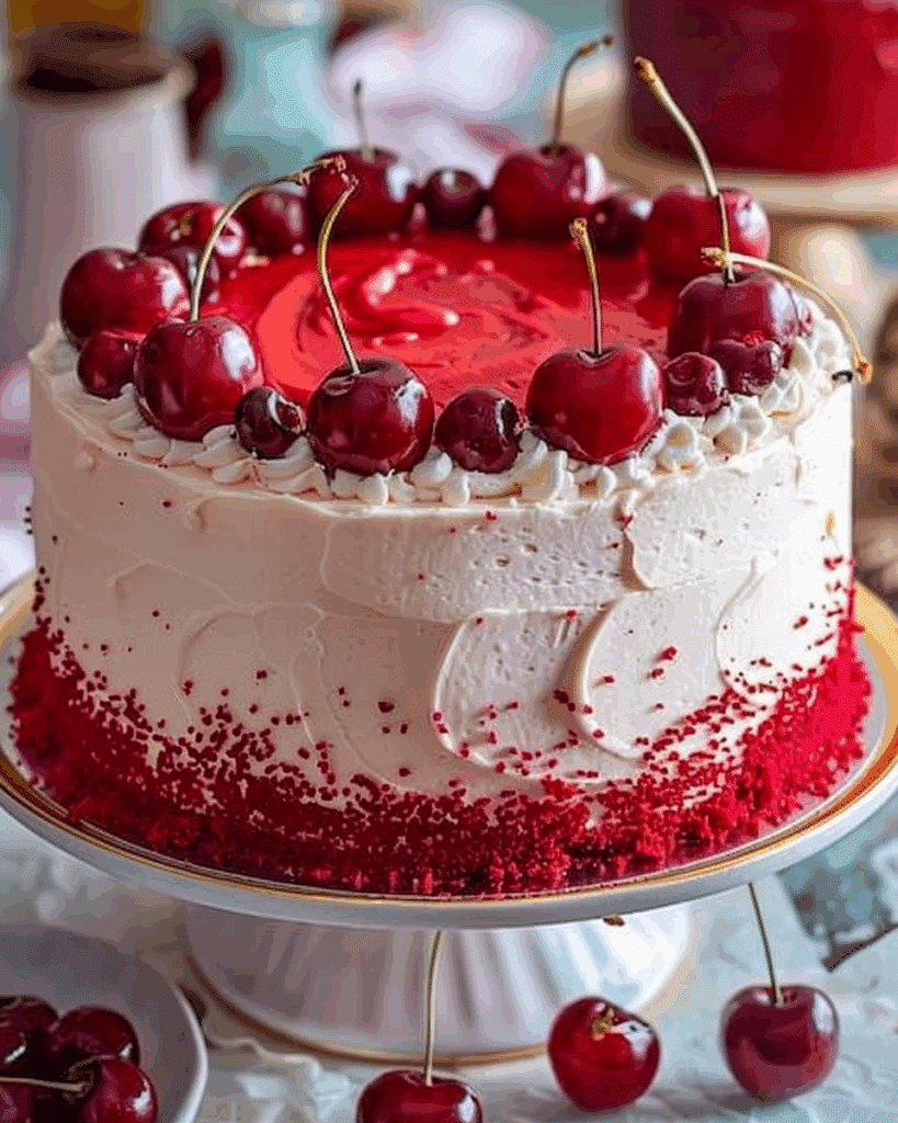 Cherry Cake with Cherry Cream Cheese Frosting