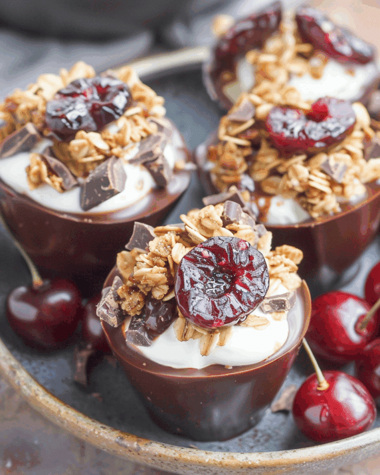 Chocolate Cherry Granola Cups