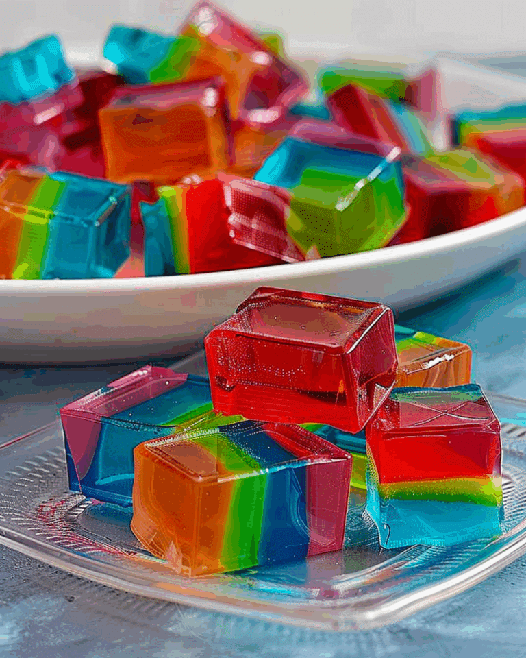 Rainbow Jello Cubes