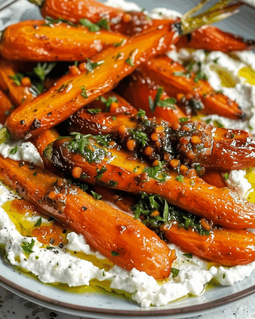 Roasted Carrots with Whipped Ricotta and Hot Honey