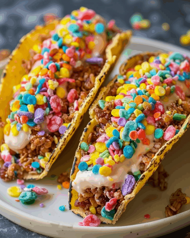 Fruity Pebbles Cheesecake Tacos