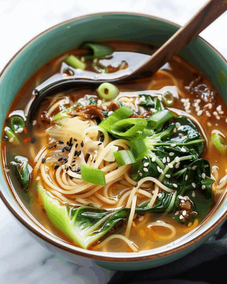 Ginger Garlic Noodle Soup with Bok Choy