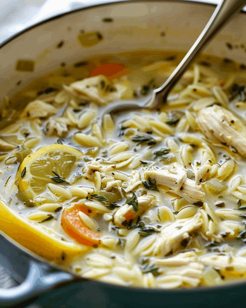 Lemon Chicken Orzo Soup