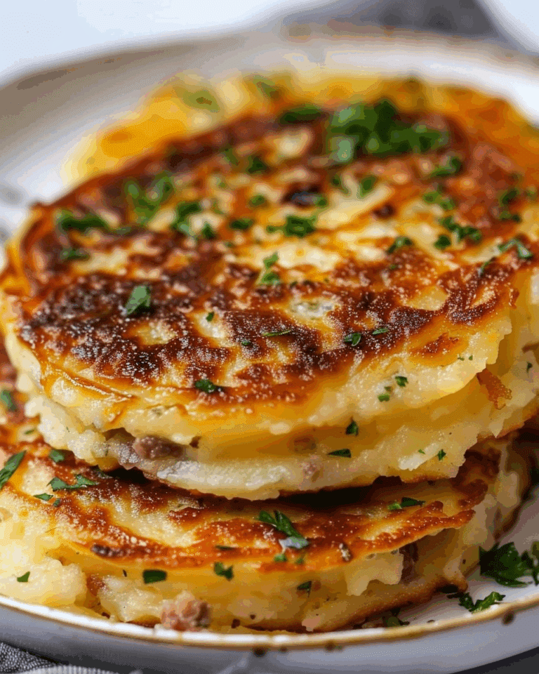 Mashed Potato Pancakes with Meat Filling