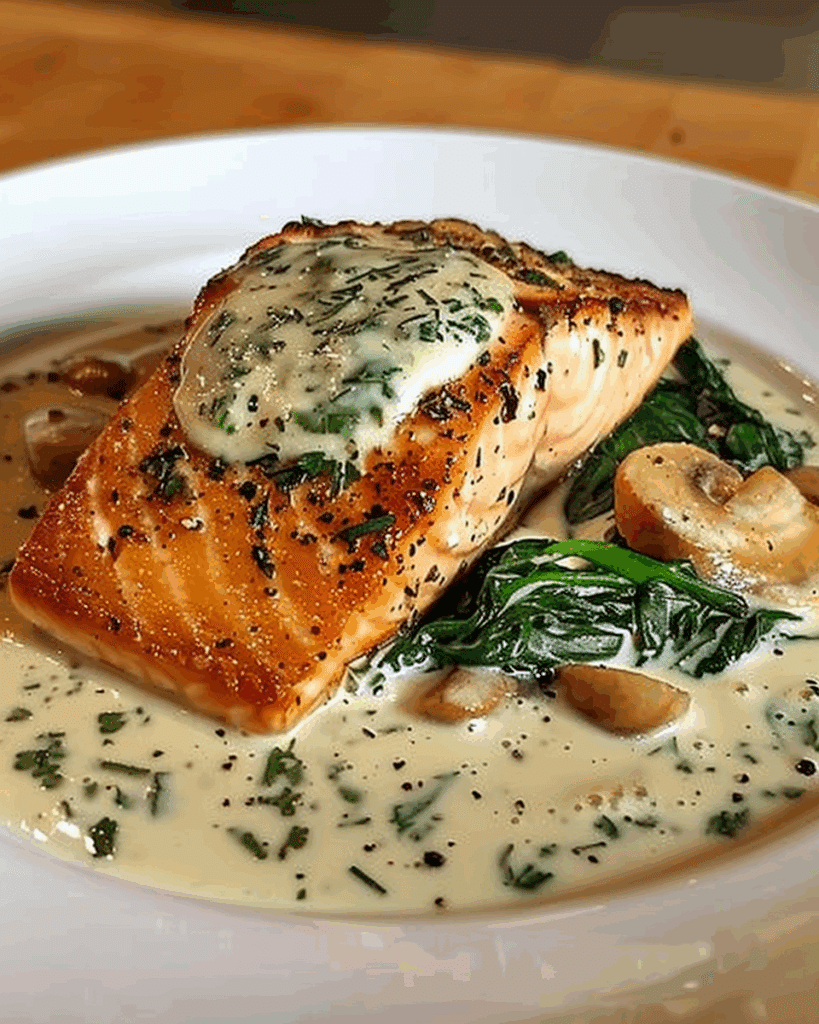 Pan-Seared Salmon with a Creamy Florentine Sauce