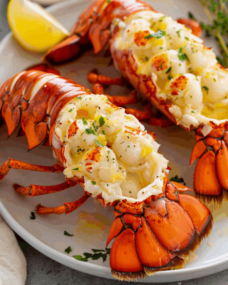 Boiled Lobster Tails with Garlic Lemon Butter