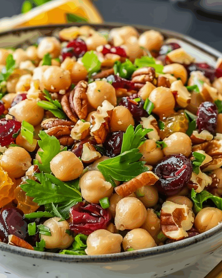 Cranberry Walnut Chickpea Salad with Orange Vinaigrette