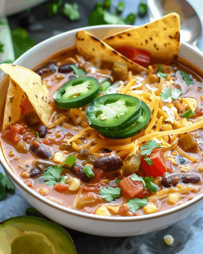 Crockpot Vegetarian Tortilla Soup