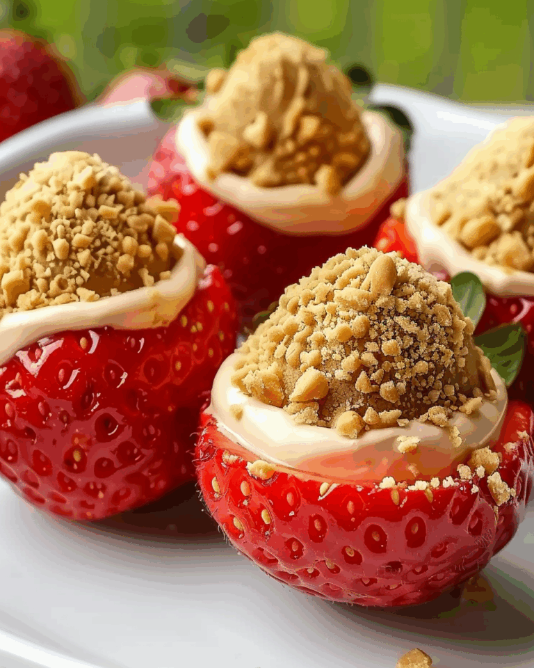 Cookie Butter Cheesecake Stuffed Strawberries