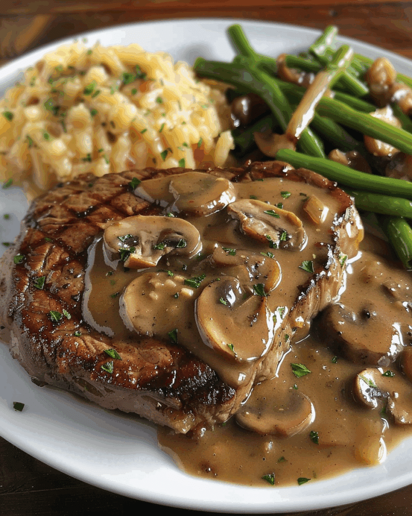 Steaks with Mushroom Gravy