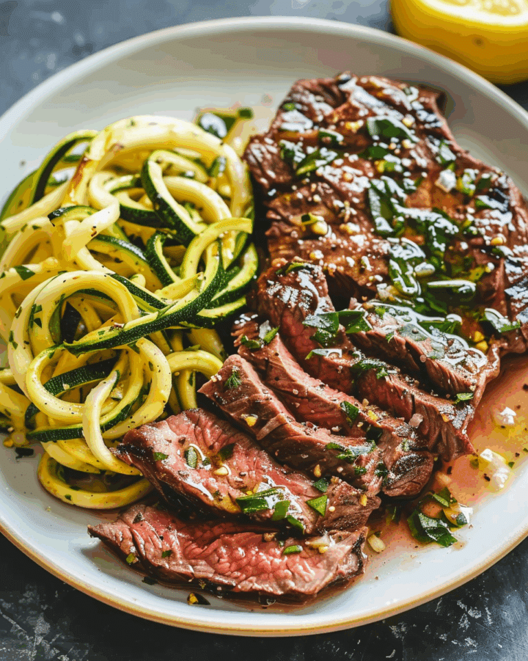 Garlic Butter Steak & Zucchini Noodles