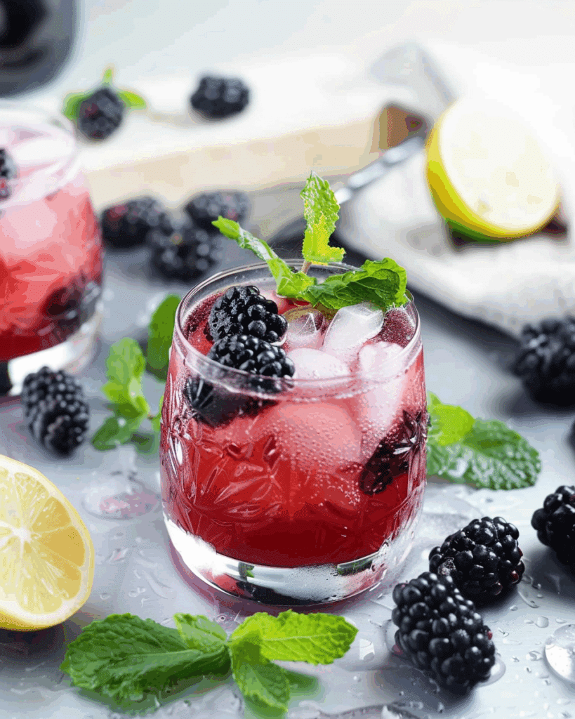 Honey Blackberry Mint Mocktails