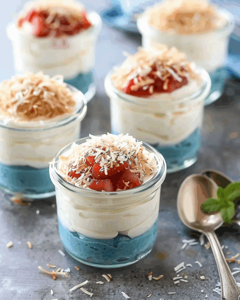 No Bake Coconut Cheesecake Jars