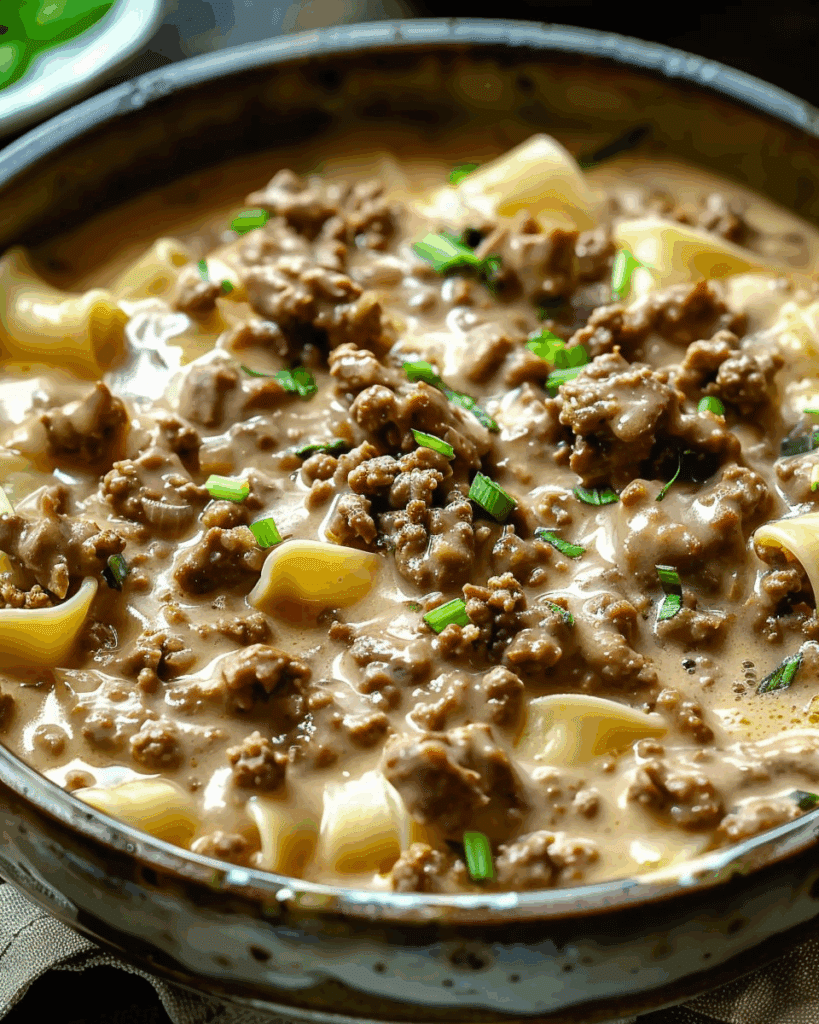 Savory Beef Stroganoff with Ground Beef