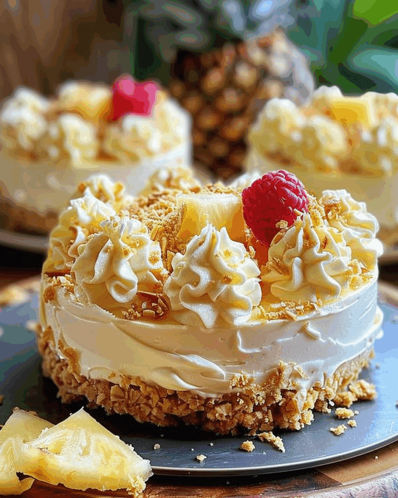 Summer No-Bake Pineapple Heaven Cheesecake Dessert