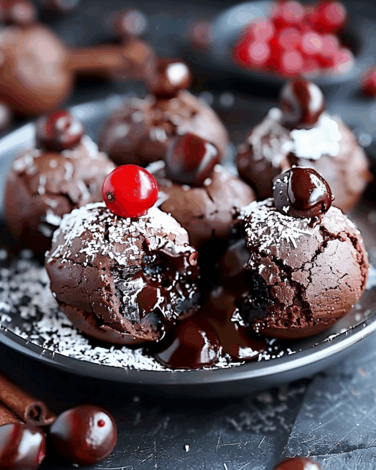 Summer Black Forest Cookie Dough Brownie Bombs