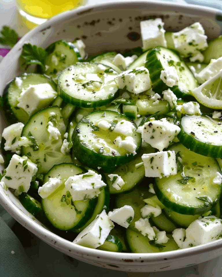 Cucumber Feta Salad with Lemon Greek Vinaigrette