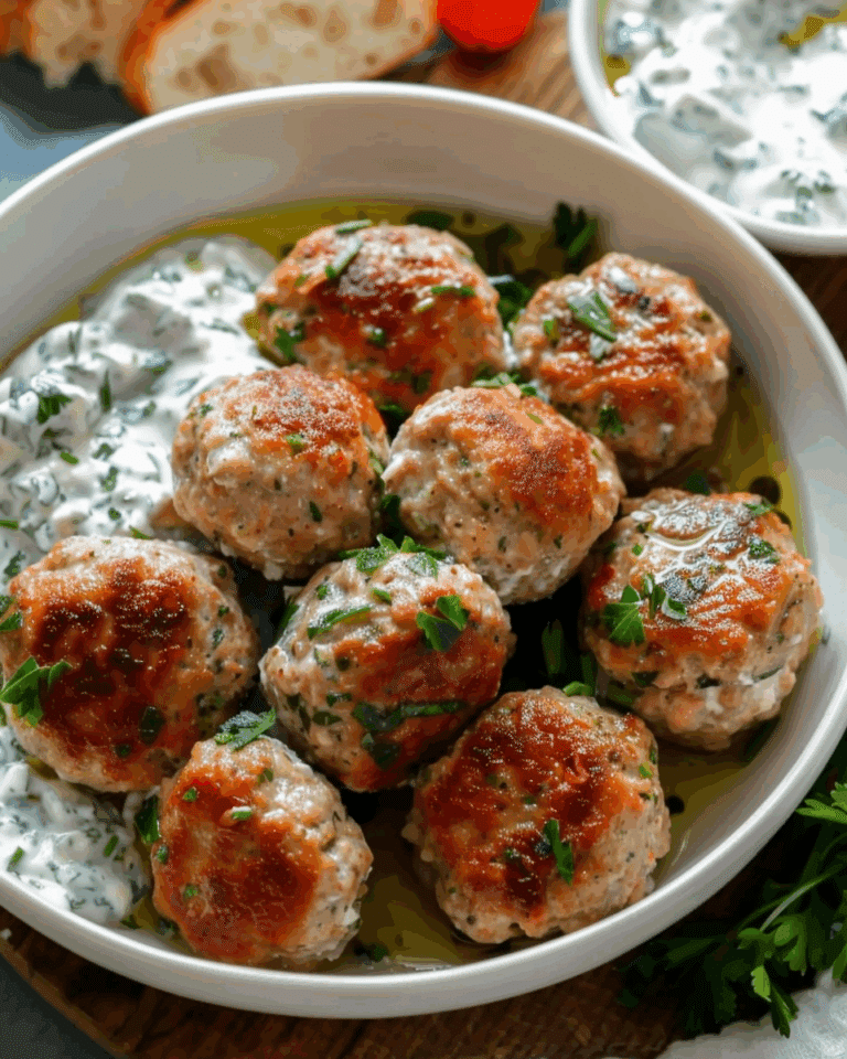 Greek-Style Turkey Meatballs with Creamy Tzatziki