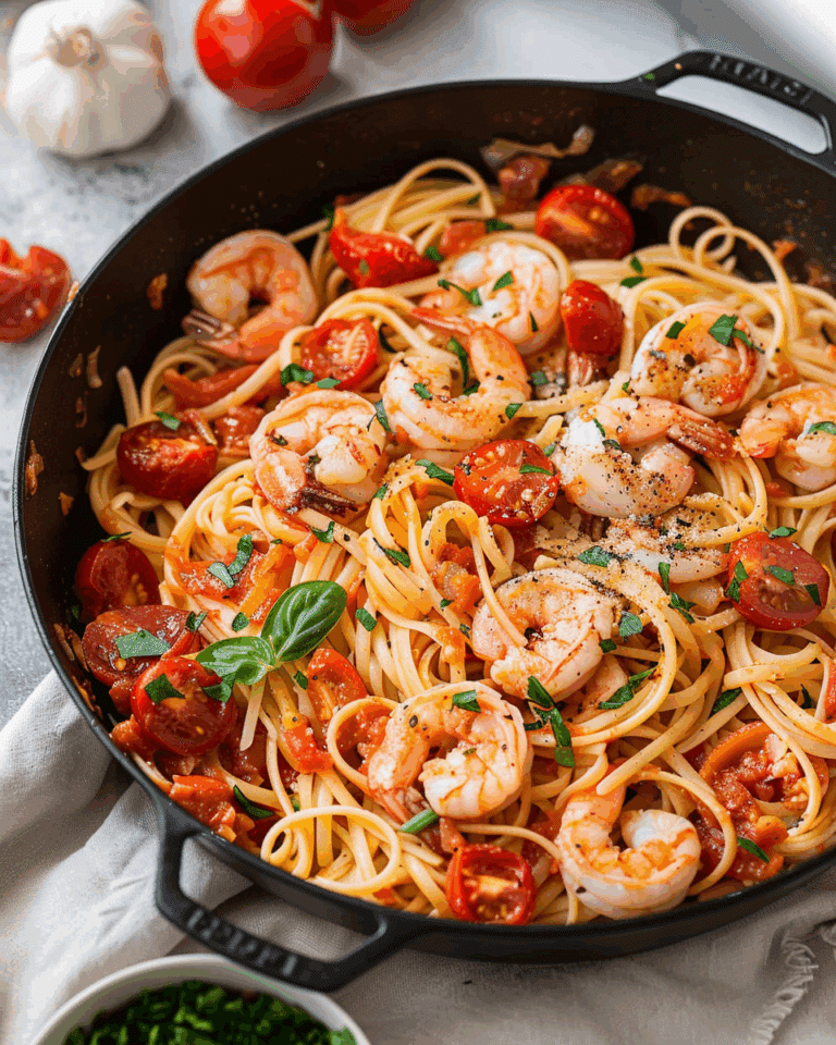 Garlic Shrimp & Tomato Pasta