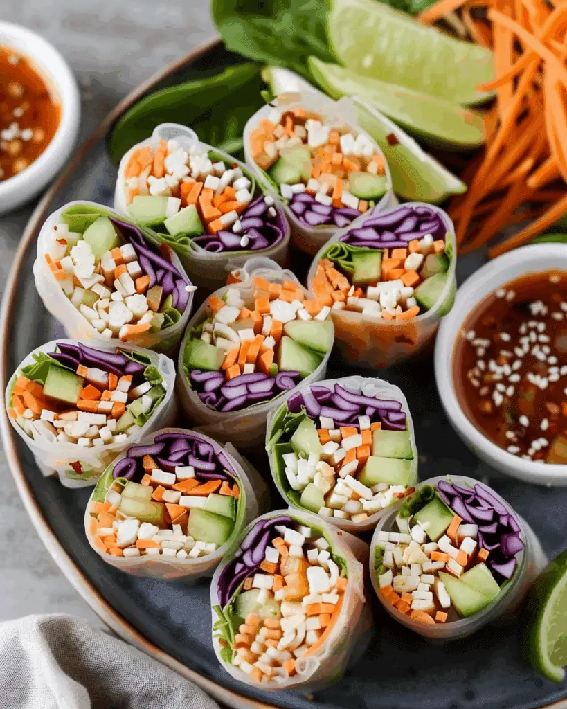 Easy Spicy Noodle Spring Rolls with Chili Lime Sauce (Gluten-Free)