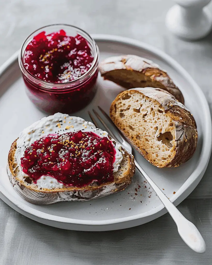 Sourdough with Whipped Cottage Cheese and Raspberry Chia Jam