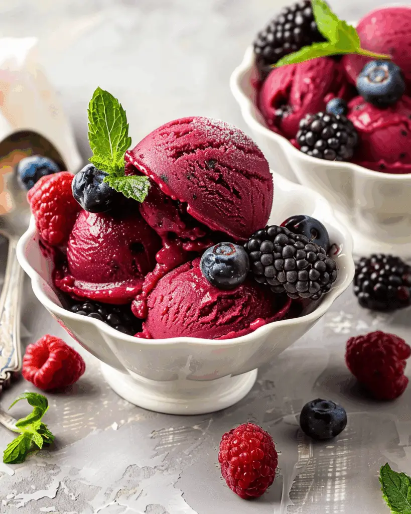 No-Churn Mixed Berry Sorbet