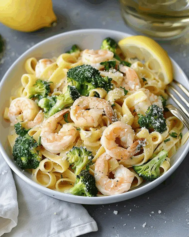 Creamy Lemon and Broccoli Pasta with Shrimp
