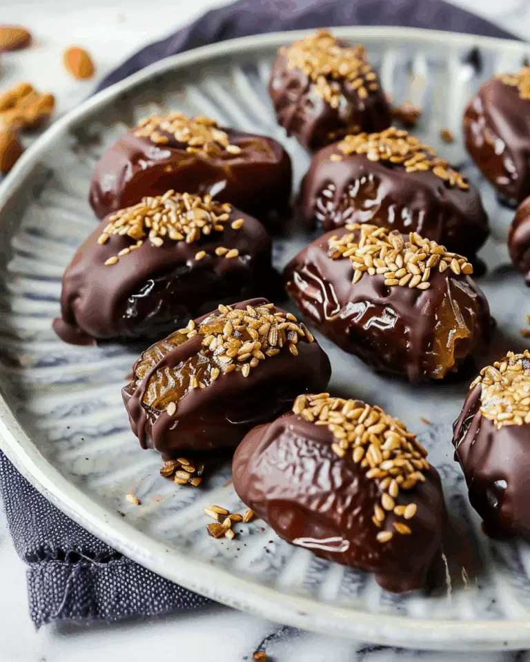 Dates Stuffed with Tahini Dipped in Chocolate