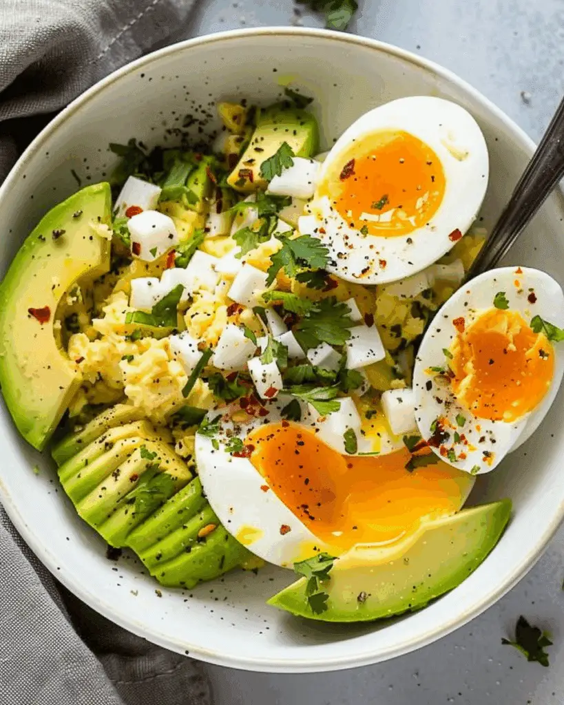 Hard Boiled Egg and Avocado Bowl