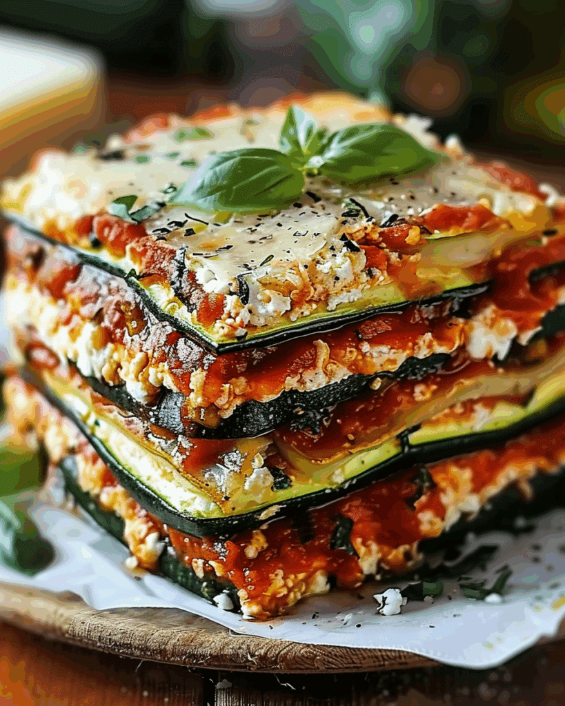 Layered Zucchini Ricotta Melts with Marinara