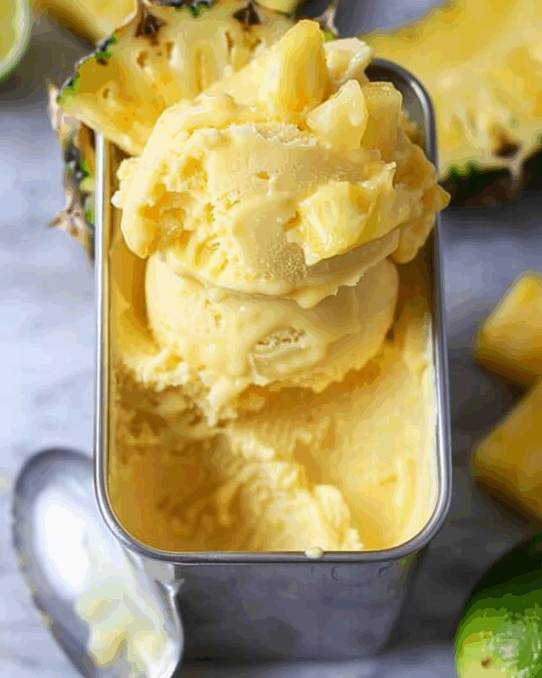 2-Ingredient Pineapple Sorbet AKA Healthy Dole Whip