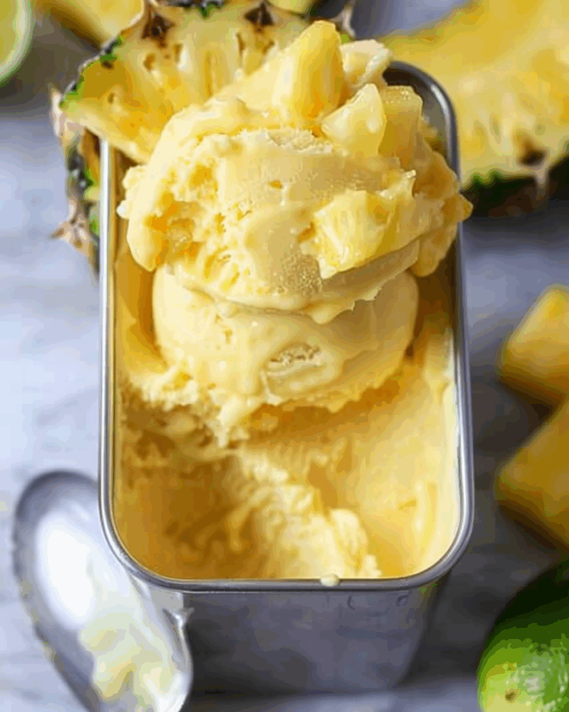2-Ingredient Pineapple Sorbet AKA Healthy Dole Whip