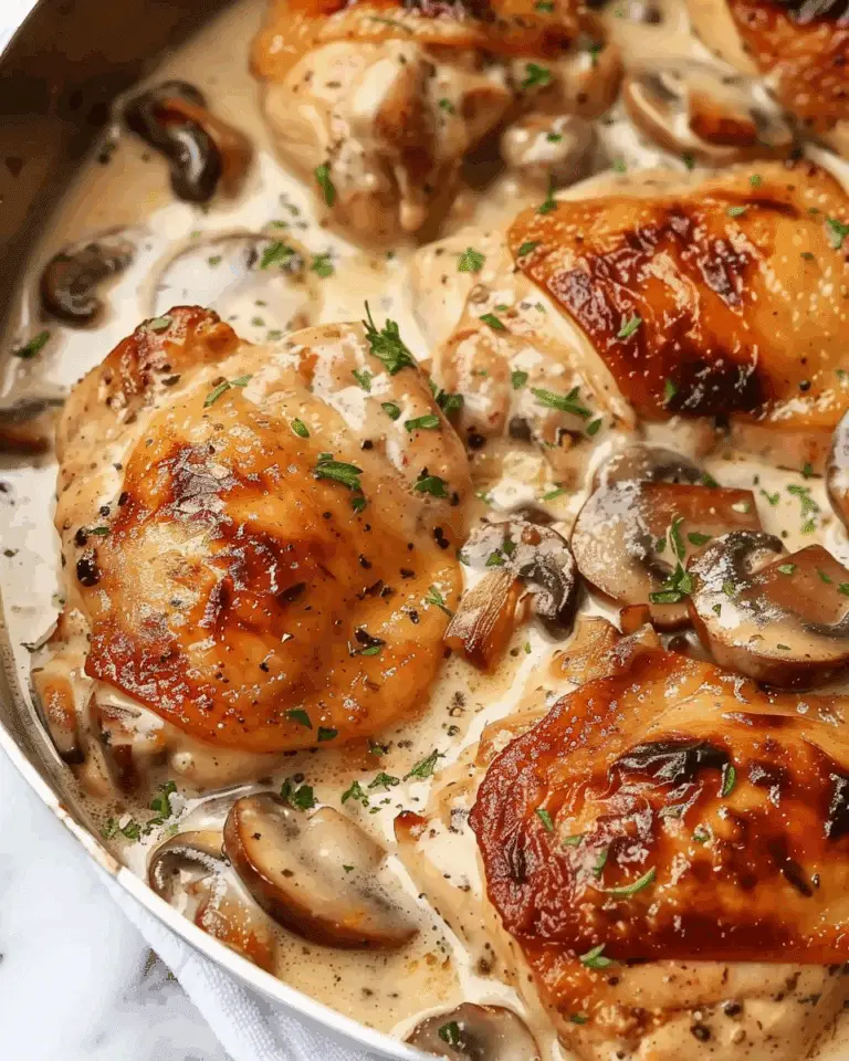 Keto Chicken Thighs with Creamy Mushroom Sauce
